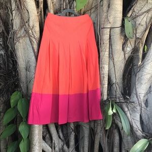 Boden orange and fushia  color block skirt.